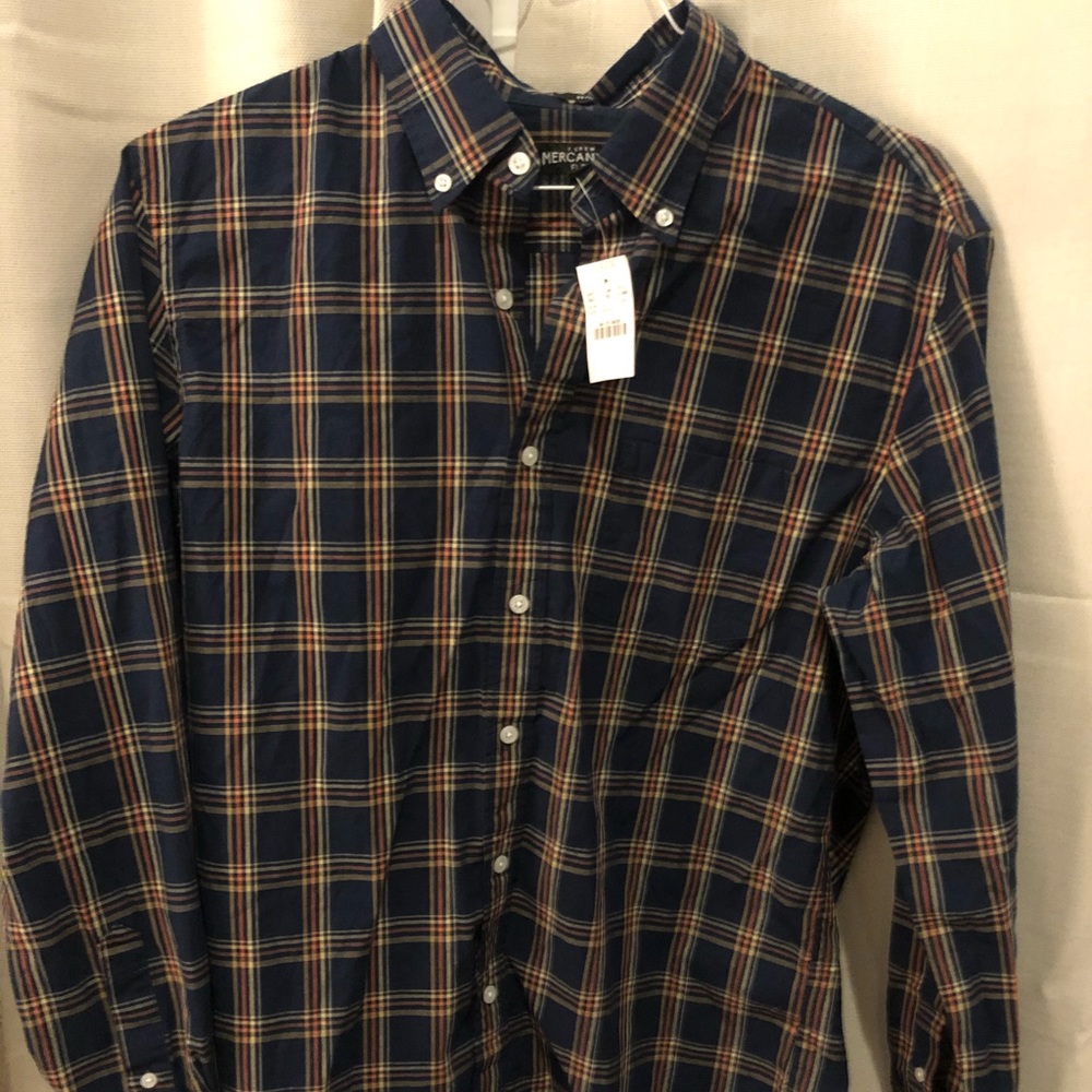 J Crew New With Tags Men’s plaid LS button up !!